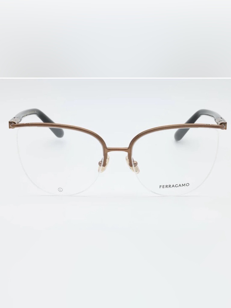 Salvatore Ferragamo Women's Gold Semi-Rimless Metal Glasses
